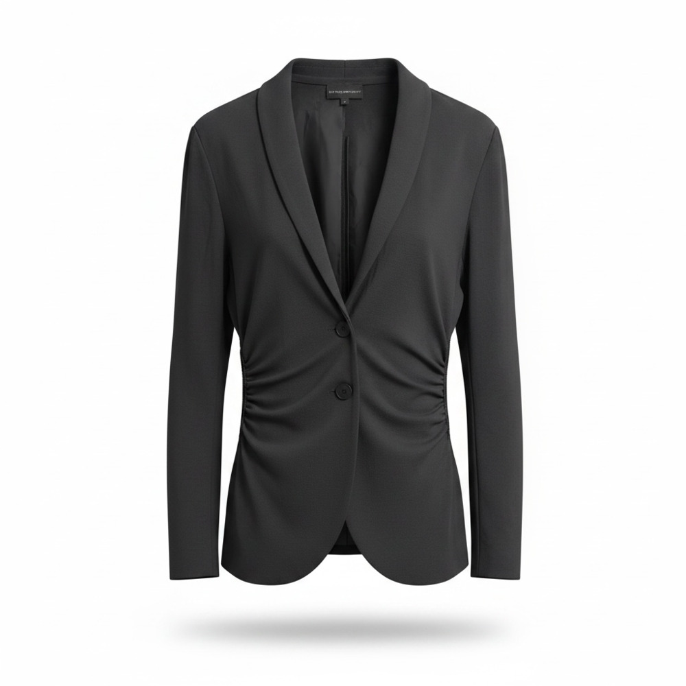 Emporio Armani Black Blazer Jacket with Velvet Side Detailing Women's IT 42 US 6